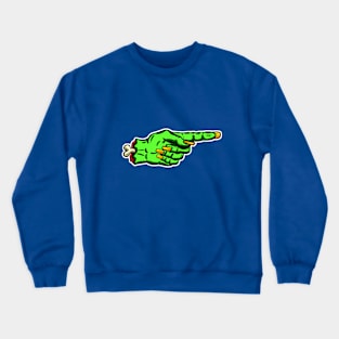 I'm with Stupid Undead Zombie Green Cartoon Retro Hand Crewneck Sweatshirt